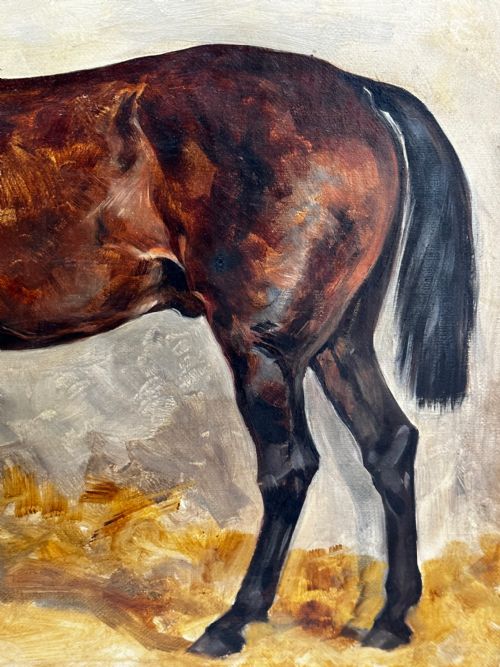 19TH CENTURY EQUINE OIL PAINTING BAY HUNTER HORSE ISRIEL BY J EMMS - ADDITIONAL PHOTO 17