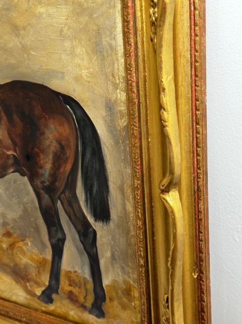 19TH CENTURY EQUINE OIL PAINTING BAY HUNTER HORSE ISRIEL BY J EMMS - ADDITIONAL PHOTO 25