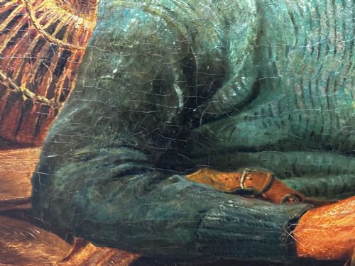 NEWLYN 19TH CENTURY MARINE PAINTING CORNISH SEA FISHERMAN HOOK CATCH - ADDITIONAL PHOTO 14