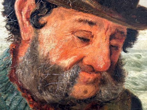 NEWLYN 19TH CENTURY MARINE PAINTING CORNISH SEA FISHERMAN HOOK CATCH - ADDITIONAL PHOTO 17