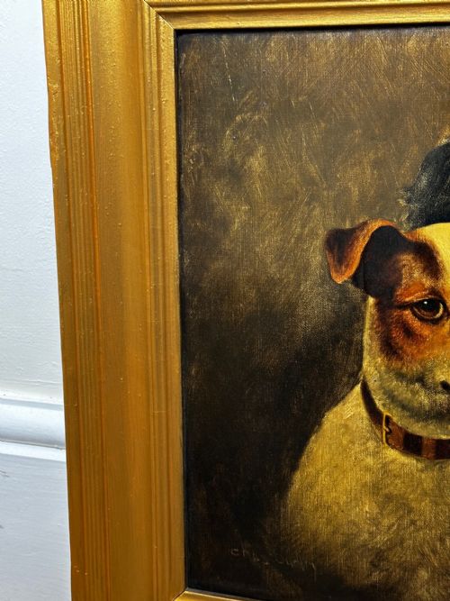 BRITISH VICTORIAN OIL PAINTING JACK RUSSELL COCKER SPANIEL PUG DOGS - ADDITIONAL PHOTO 2