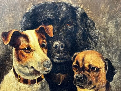 BRITISH VICTORIAN OIL PAINTING JACK RUSSELL COCKER SPANIEL PUG DOGS - ADDITIONAL PHOTO 10