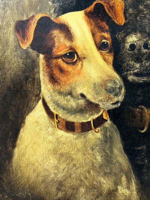 BRITISH VICTORIAN OIL PAINTING JACK RUSSELL COCKER SPANIEL PUG DOGS - ADDITIONAL PHOTO 12