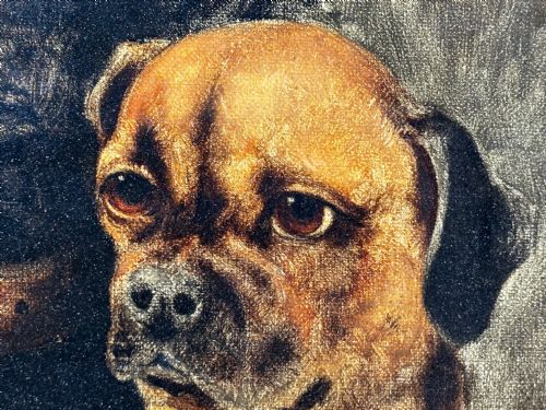 BRITISH VICTORIAN OIL PAINTING JACK RUSSELL COCKER SPANIEL PUG DOGS - ADDITIONAL PHOTO 16