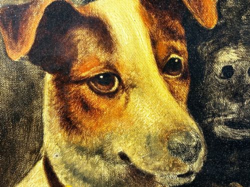 BRITISH VICTORIAN OIL PAINTING JACK RUSSELL COCKER SPANIEL PUG DOGS - ADDITIONAL PHOTO 19