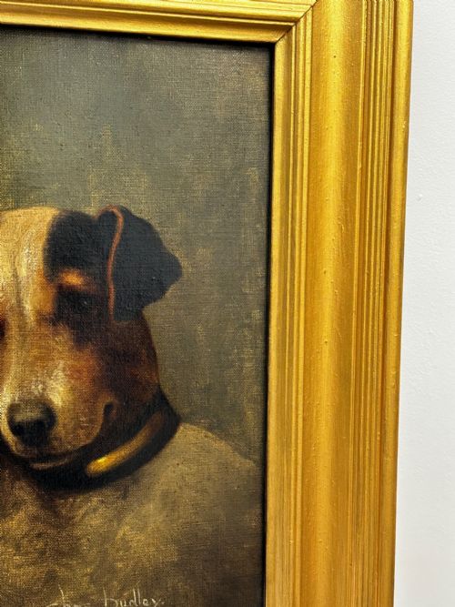 VICTORIAN OIL PAINTING JACK RUSSELL DOGS PA MA I BY CHARLES DUDLEY - ADDITIONAL PHOTO 3