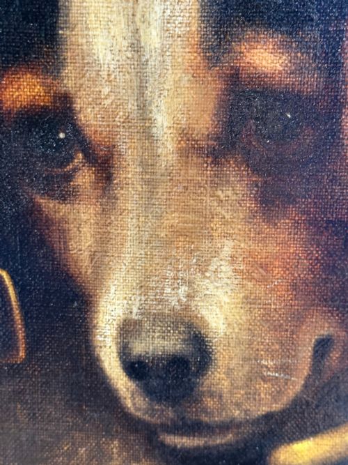 VICTORIAN OIL PAINTING JACK RUSSELL DOGS PA MA I BY CHARLES DUDLEY - ADDITIONAL PHOTO 19