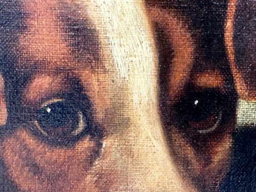 VICTORIAN OIL PAINTING JACK RUSSELL DOGS PA MA I BY CHARLES DUDLEY - ADDITIONAL PHOTO 22