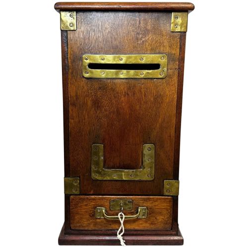 arts crafts country house letter mail post box with key - CATEGORY: ANTIQUE BOXES - DATED VICTORIAN