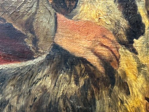 SCOTTISH OIL PAINTING HUNTING GHILLIE 4 LURCHER DOGS HIGHLAND MOORS - ADDITIONAL PHOTO 16