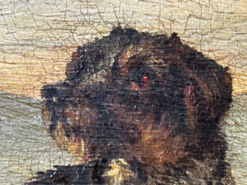 SCOTTISH OIL PAINTING HUNTING GHILLIE 4 LURCHER DOGS HIGHLAND MOORS - ADDITIONAL PHOTO 20