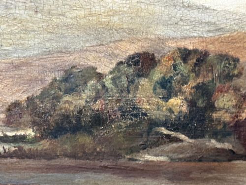 SCOTTISH OIL PAINTING HUNTING GHILLIE 4 LURCHER DOGS HIGHLAND MOORS - ADDITIONAL PHOTO 23