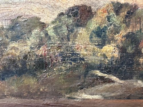 SCOTTISH OIL PAINTING HUNTING GHILLIE 4 LURCHER DOGS HIGHLAND MOORS - ADDITIONAL PHOTO 24