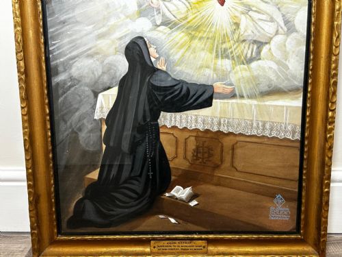 RELIGIOUS PAINTING JESUS OF THE SACRED HEART APPEARING TO ST MARGARET MARY - ADDITIONAL PHOTO 5