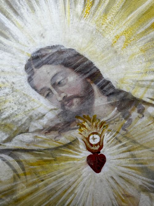 RELIGIOUS PAINTING JESUS OF THE SACRED HEART APPEARING TO ST MARGARET MARY - ADDITIONAL PHOTO 11