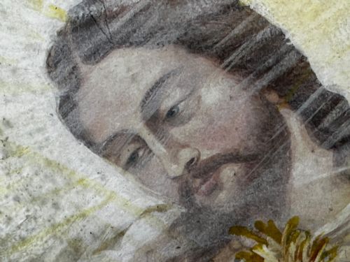 RELIGIOUS PAINTING JESUS OF THE SACRED HEART APPEARING TO ST MARGARET MARY - ADDITIONAL PHOTO 13