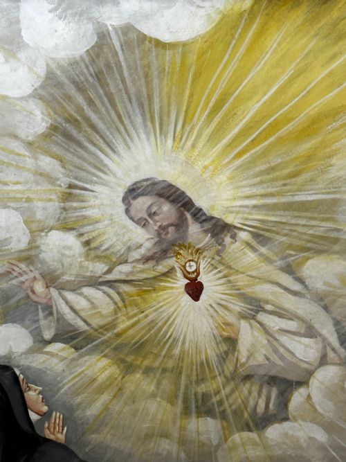 RELIGIOUS PAINTING JESUS OF THE SACRED HEART APPEARING TO ST MARGARET MARY - ADDITIONAL PHOTO 17