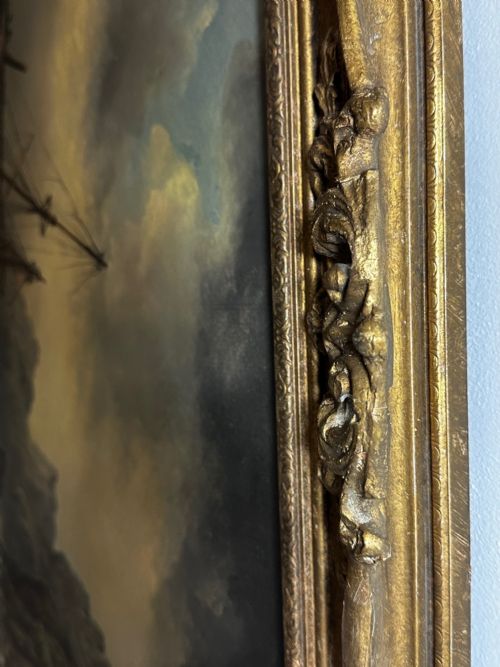 fig 6. Victorian Oil Painting Cornish Shipwreck Ship Beached By Millson Hunt c1883