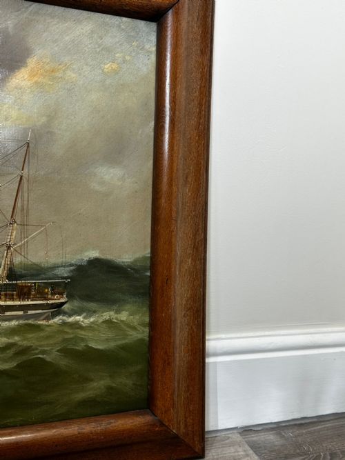 fig 5. Oil Painting Four Masted Iron Merchant Ship Colony By Thomas G Purvis C1900