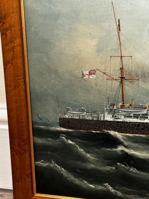 PAINTING MARINE SHIP BLAKE CLASS CRUISER ROYAL NAVY HMS BLENHEIM - ADDITIONAL PHOTO 3