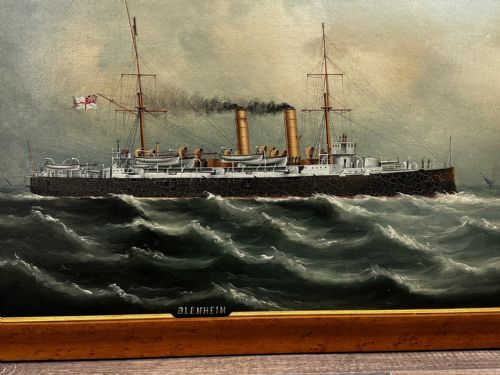 PAINTING MARINE SHIP BLAKE CLASS CRUISER ROYAL NAVY HMS BLENHEIM - ADDITIONAL PHOTO 4