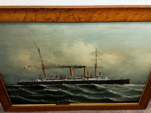 PAINTING MARINE SHIP BLAKE CLASS CRUISER ROYAL NAVY HMS BLENHEIM - ADDITIONAL PHOTO 5