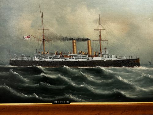 PAINTING MARINE SHIP BLAKE CLASS CRUISER ROYAL NAVY HMS BLENHEIM - ADDITIONAL PHOTO 6