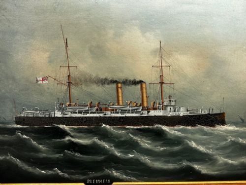PAINTING MARINE SHIP BLAKE CLASS CRUISER ROYAL NAVY HMS BLENHEIM - ADDITIONAL PHOTO 8