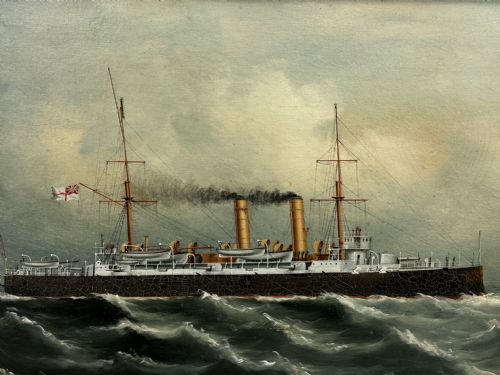 PAINTING MARINE SHIP BLAKE CLASS CRUISER ROYAL NAVY HMS BLENHEIM - ADDITIONAL PHOTO 9