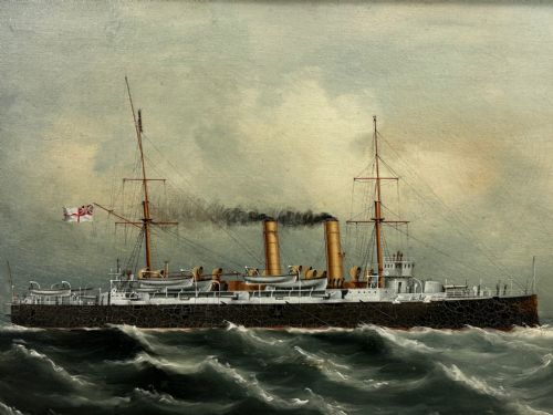 PAINTING MARINE SHIP BLAKE CLASS CRUISER ROYAL NAVY HMS BLENHEIM - ADDITIONAL PHOTO 10