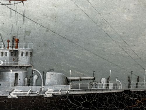 PAINTING MARINE SHIP BLAKE CLASS CRUISER ROYAL NAVY HMS BLENHEIM - ADDITIONAL PHOTO 15