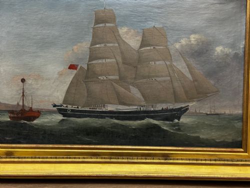 OIL PAINTING MARINE BRIGG SHIP SUSANNAH THRIFT PILOT ST NICHOLAS - ADDITIONAL PHOTO 6