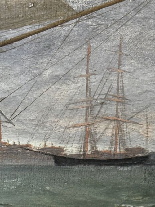 OIL PAINTING MARINE BRIGG SHIP SUSANNAH THRIFT PILOT ST NICHOLAS - ADDITIONAL PHOTO 11