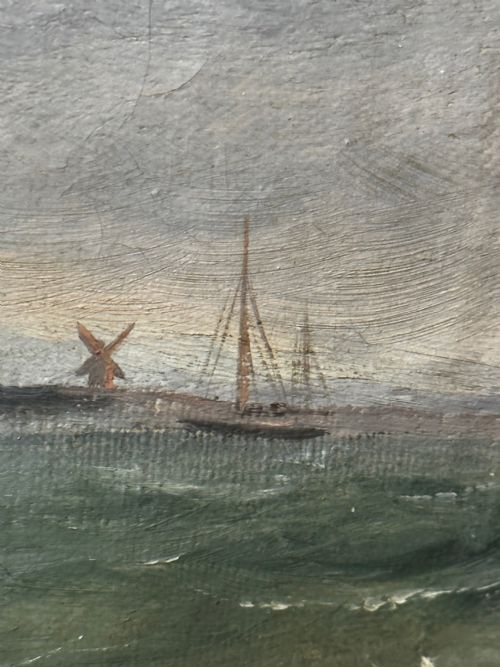 OIL PAINTING MARINE BRIGG SHIP SUSANNAH THRIFT PILOT ST NICHOLAS - ADDITIONAL PHOTO 12
