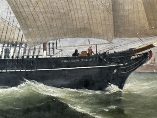 OIL PAINTING MARINE BRIGG SHIP SUSANNAH THRIFT PILOT ST NICHOLAS - ADDITIONAL PHOTO 14