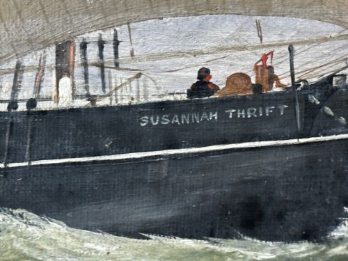 OIL PAINTING MARINE BRIGG SHIP SUSANNAH THRIFT PILOT ST NICHOLAS - ADDITIONAL PHOTO 15
