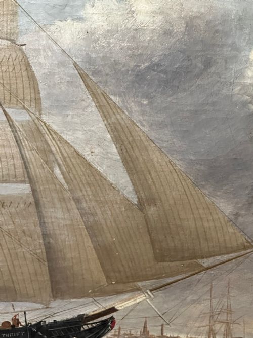 OIL PAINTING MARINE BRIGG SHIP SUSANNAH THRIFT PILOT ST NICHOLAS - ADDITIONAL PHOTO 16