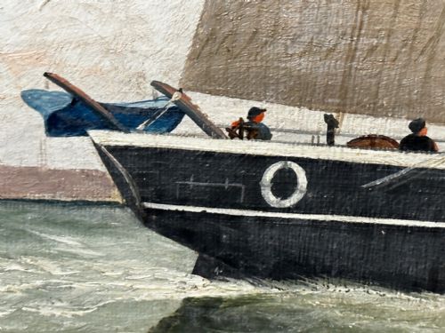 OIL PAINTING MARINE BRIGG SHIP SUSANNAH THRIFT PILOT ST NICHOLAS - ADDITIONAL PHOTO 20