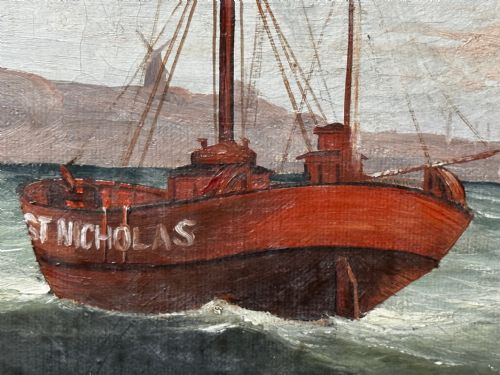 OIL PAINTING MARINE BRIGG SHIP SUSANNAH THRIFT PILOT ST NICHOLAS - ADDITIONAL PHOTO 26