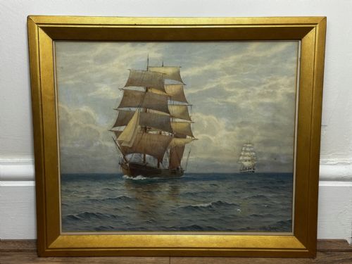 VICTORIAN MARINE WATERCOLOUR BARQUE SHIP BY SAMUEL JOHN MILTON BROWN - ADDITIONAL PHOTO 1