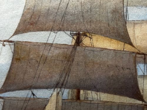 VICTORIAN MARINE WATERCOLOUR BARQUE SHIP BY SAMUEL JOHN MILTON BROWN - ADDITIONAL PHOTO 24