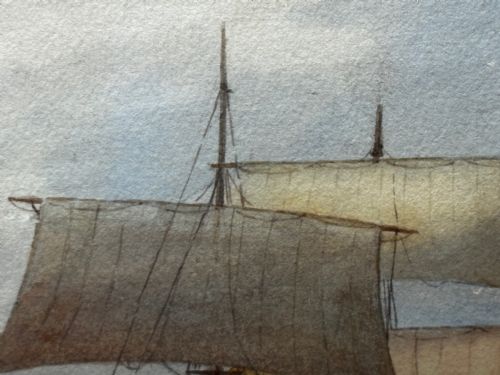 VICTORIAN MARINE WATERCOLOUR BARQUE SHIP BY SAMUEL JOHN MILTON BROWN - ADDITIONAL PHOTO 25