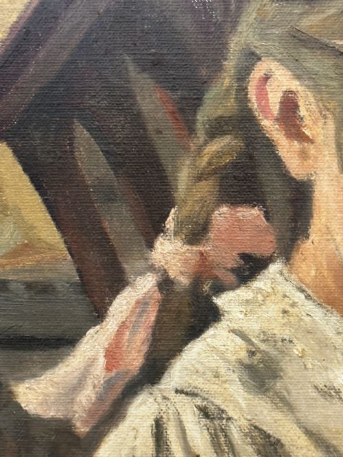 OIL PAINTING GIRL READING BOOK ONCE UPON A TIME BY WILLIAM TURNER - ADDITIONAL PHOTO 28