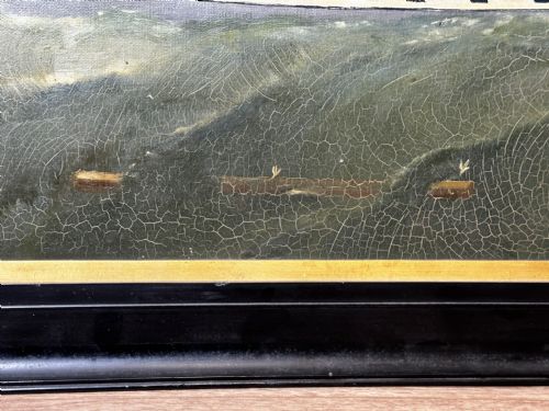 VICTORIAN OIL PAINTING MARINE CLIPPER SHIP CRUSADER OFF ISLE OF WIGHT - ADDITIONAL PHOTO 13