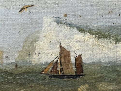 VICTORIAN OIL PAINTING MARINE CLIPPER SHIP CRUSADER OFF ISLE OF WIGHT - ADDITIONAL PHOTO 15