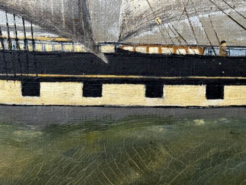 VICTORIAN OIL PAINTING MARINE CLIPPER SHIP CRUSADER OFF ISLE OF WIGHT - ADDITIONAL PHOTO 19