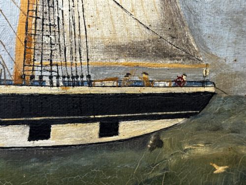 VICTORIAN OIL PAINTING MARINE CLIPPER SHIP CRUSADER OFF ISLE OF WIGHT - ADDITIONAL PHOTO 21