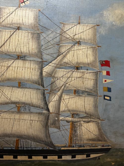 VICTORIAN OIL PAINTING MARINE CLIPPER SHIP CRUSADER OFF ISLE OF WIGHT - ADDITIONAL PHOTO 26