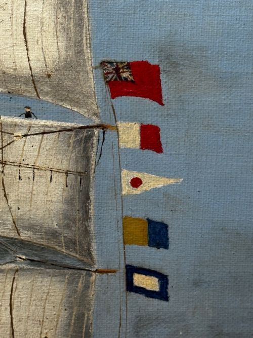 VICTORIAN OIL PAINTING MARINE CLIPPER SHIP CRUSADER OFF ISLE OF WIGHT - ADDITIONAL PHOTO 27