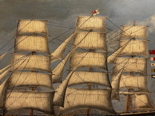 VICTORIAN OIL PAINTING MARINE CLIPPER SHIP CRUSADER OFF ISLE OF WIGHT - ADDITIONAL PHOTO 29